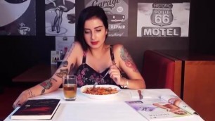 orgasm during eating in restaurant