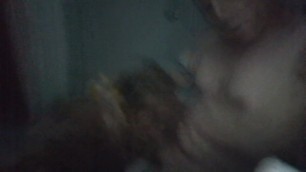 gagging on my cock in a hotel restroom